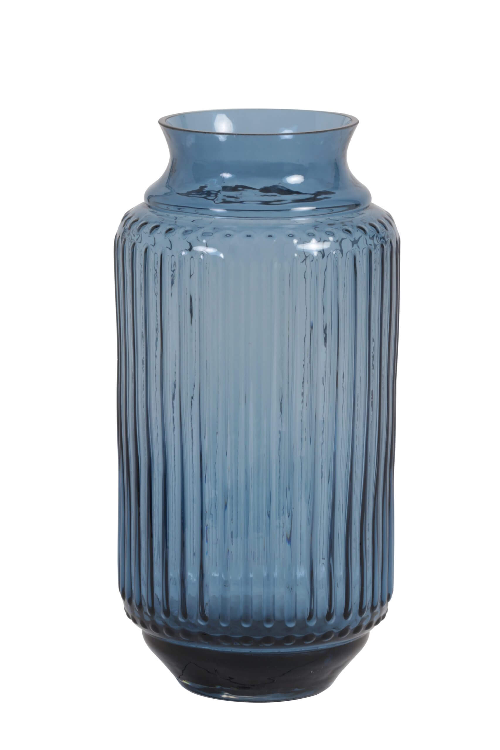 Large blue glass vase