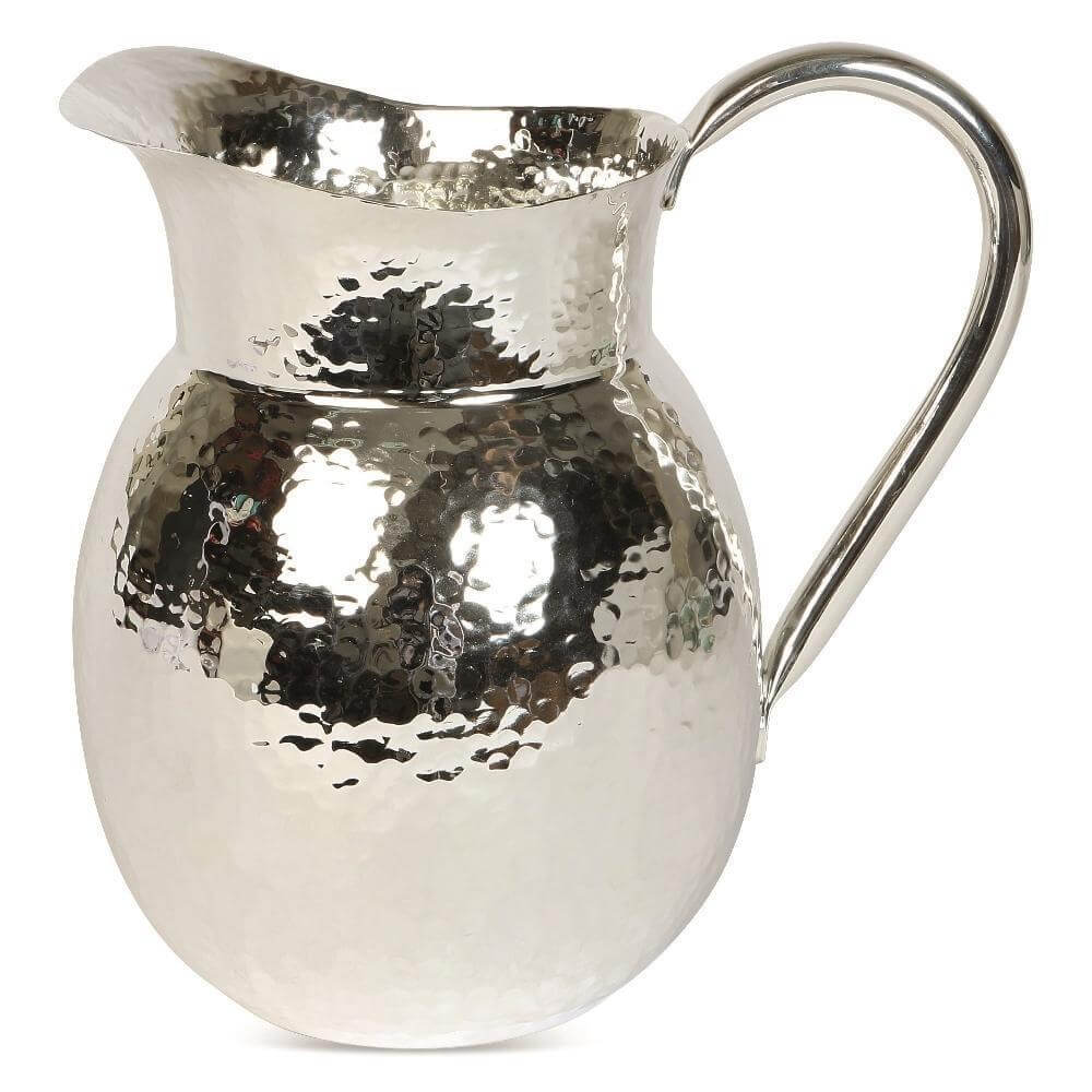 Medium silver hammered jug