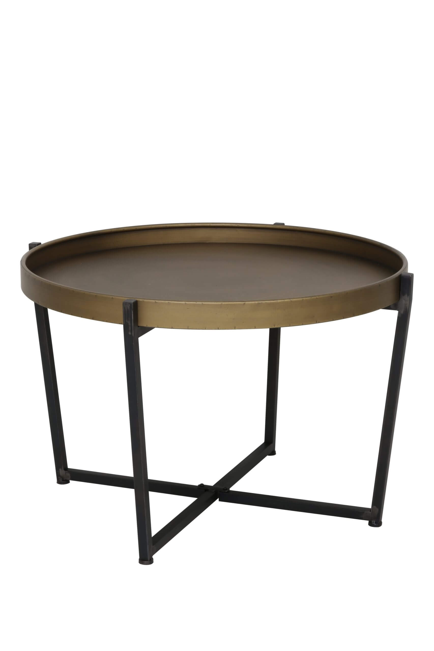 Light & Living Bronze Round Coffee Table With Raised Rim