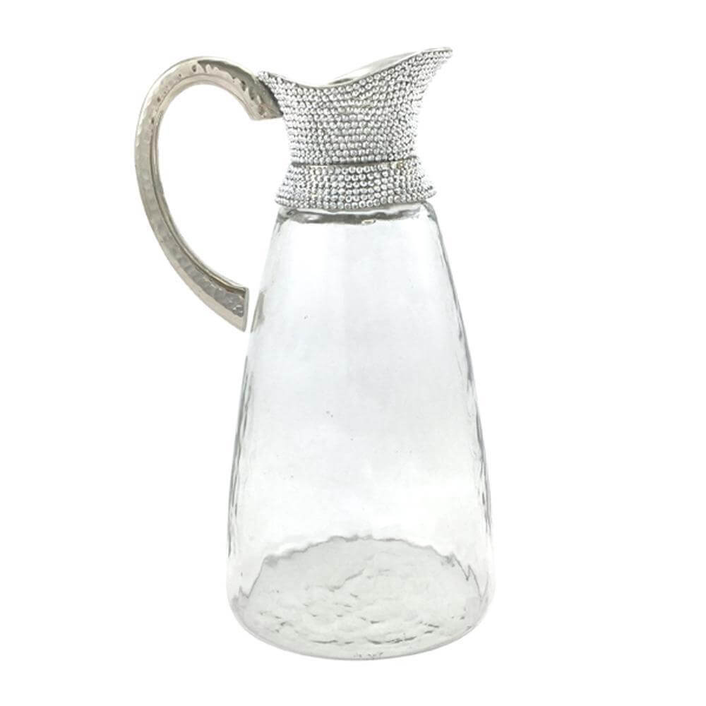Glass jug with crystal neck