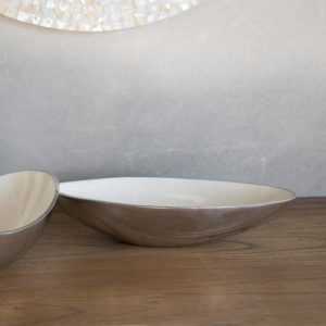 Polished aluminium bowl - large