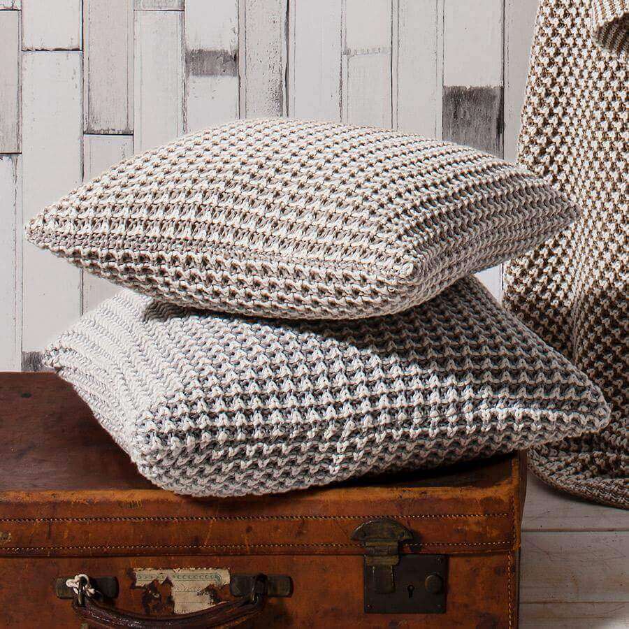 Grey knit cushion