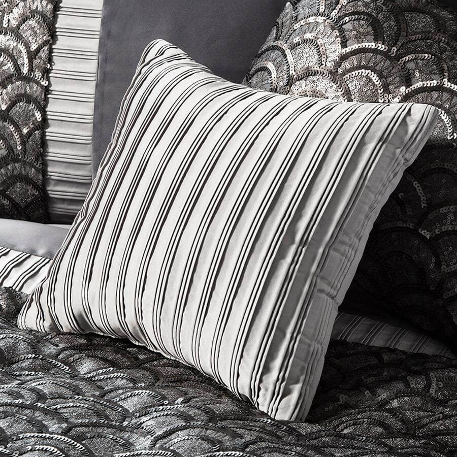 Silver pleated cushion