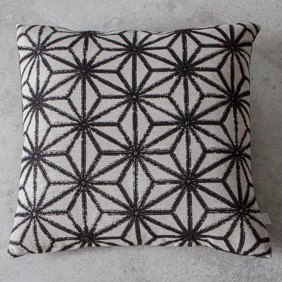 Monochrome geometric cushion
