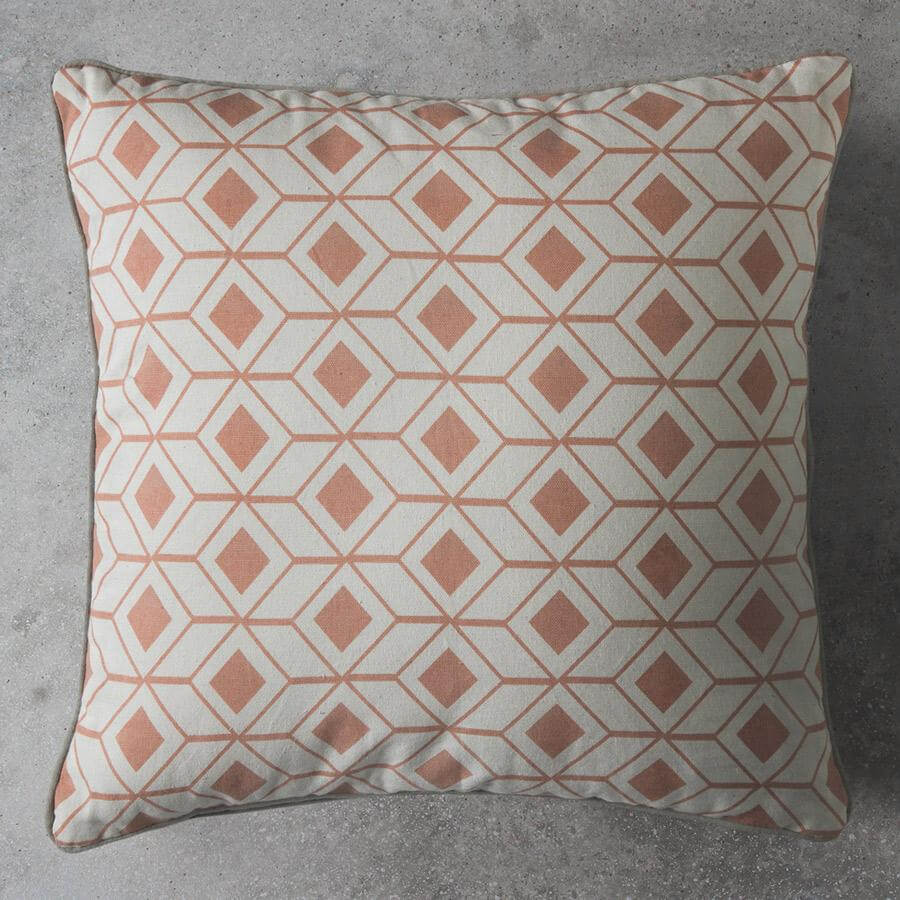 Blush geometric cushion