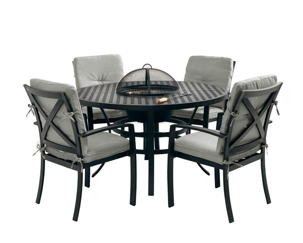 Jamie Oliver Contemporary 4 Seat Grilling and Dining Set - Black & Grey