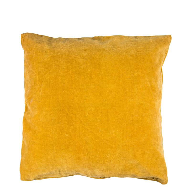 Velvet cushion - Yellow