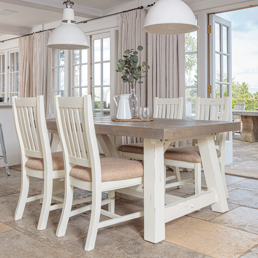 Modern Farmhouse Dining Table Set 1, Light Wooden Dining Table And Chairs