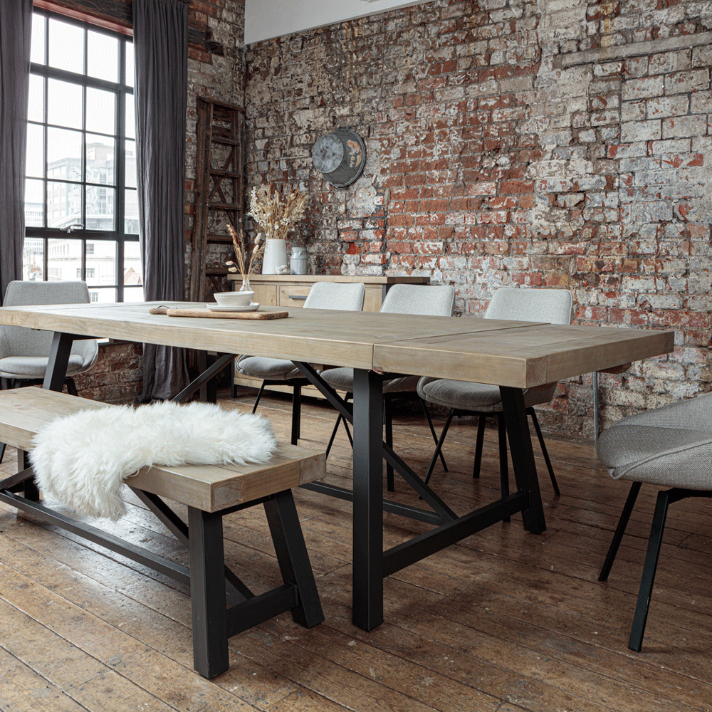 Urban Style Extending Dining Table, Large Dining Room Furniture