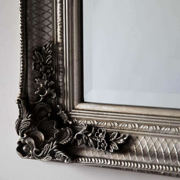 Ornate Rectangle Mirror (Silver)