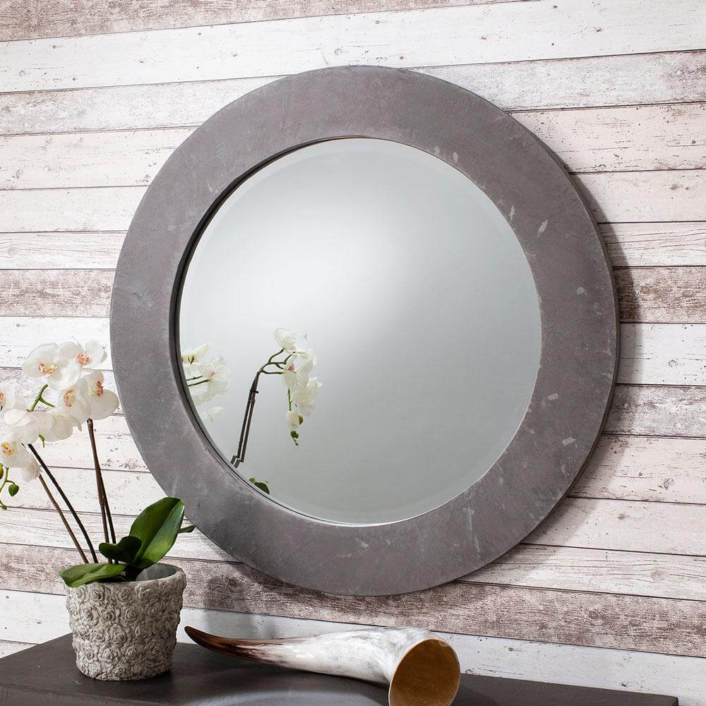 Concrete Range Round Mirror InsideOut Living