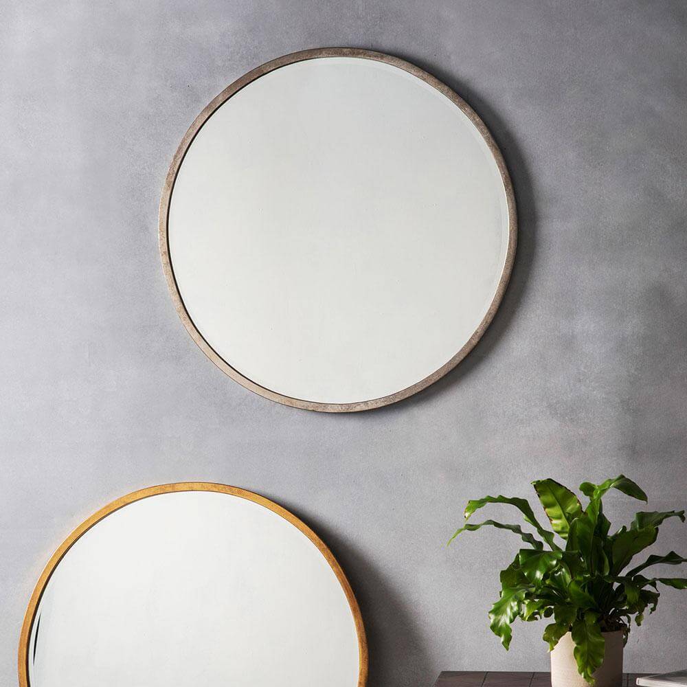 Smith Round Mirror in Silver