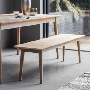 The Modern light oak dining bench