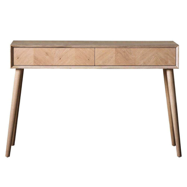 The Modern Light Oak 2 Drawer Console Table