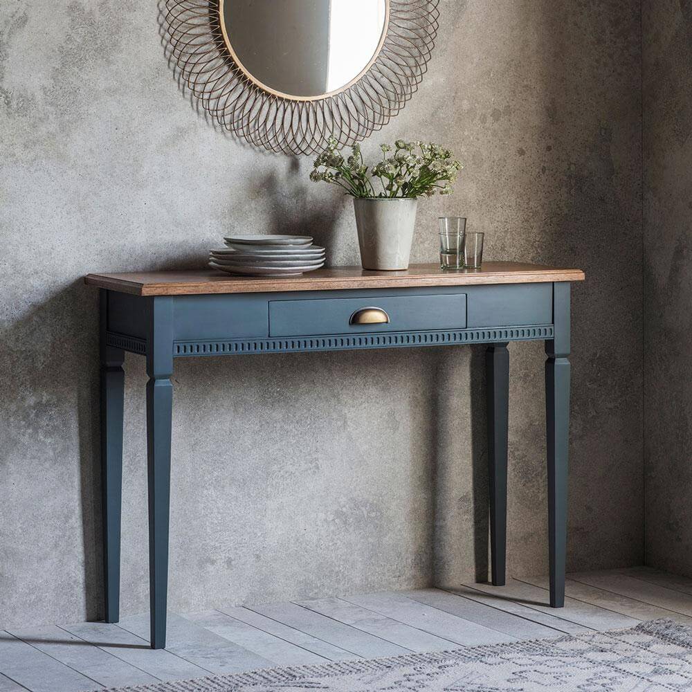 The Atlantic 1 drawer console table Blue Grey