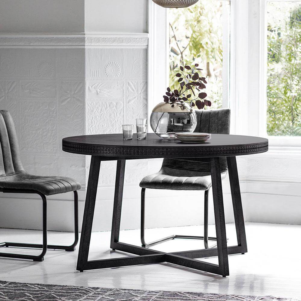 The Chic Black Round Dining Table (1.2m)