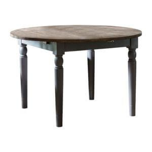The Rural Round Ext Oak Dining Table – Slate Grey (1.2m)