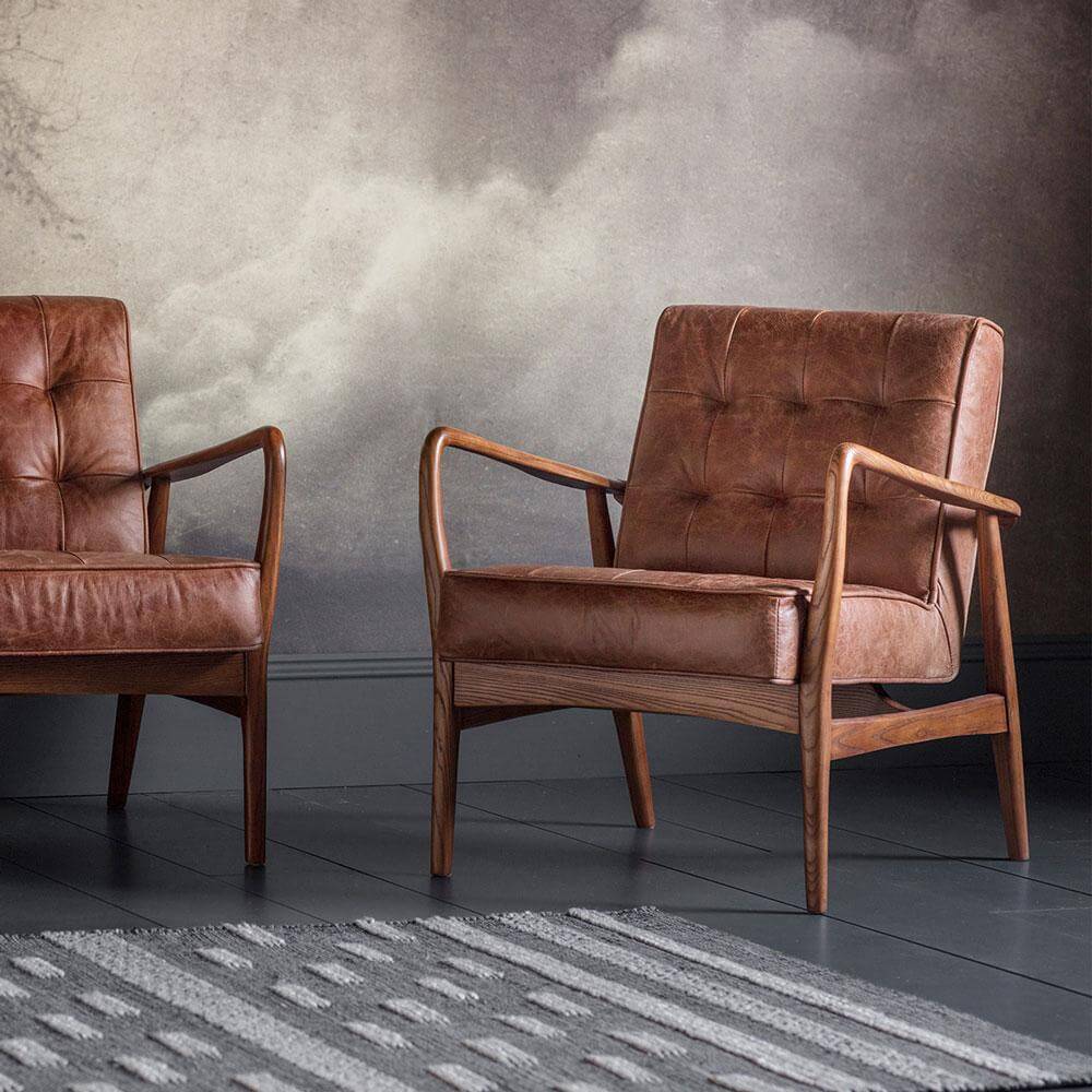 The Vintage Armchair - Brown Leather