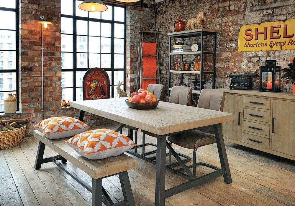 Urban Dining Set In a modern industrial style apartment