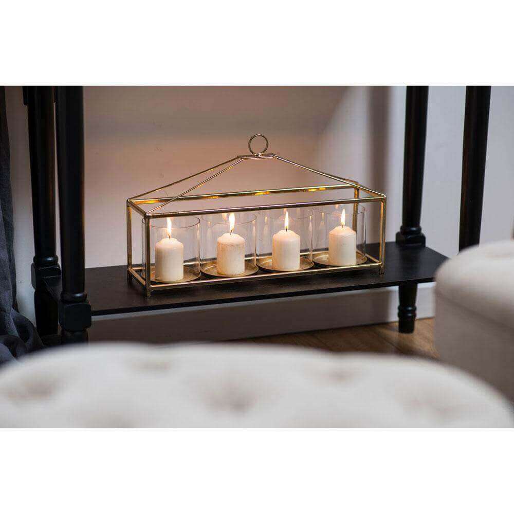 Gold four candle holder