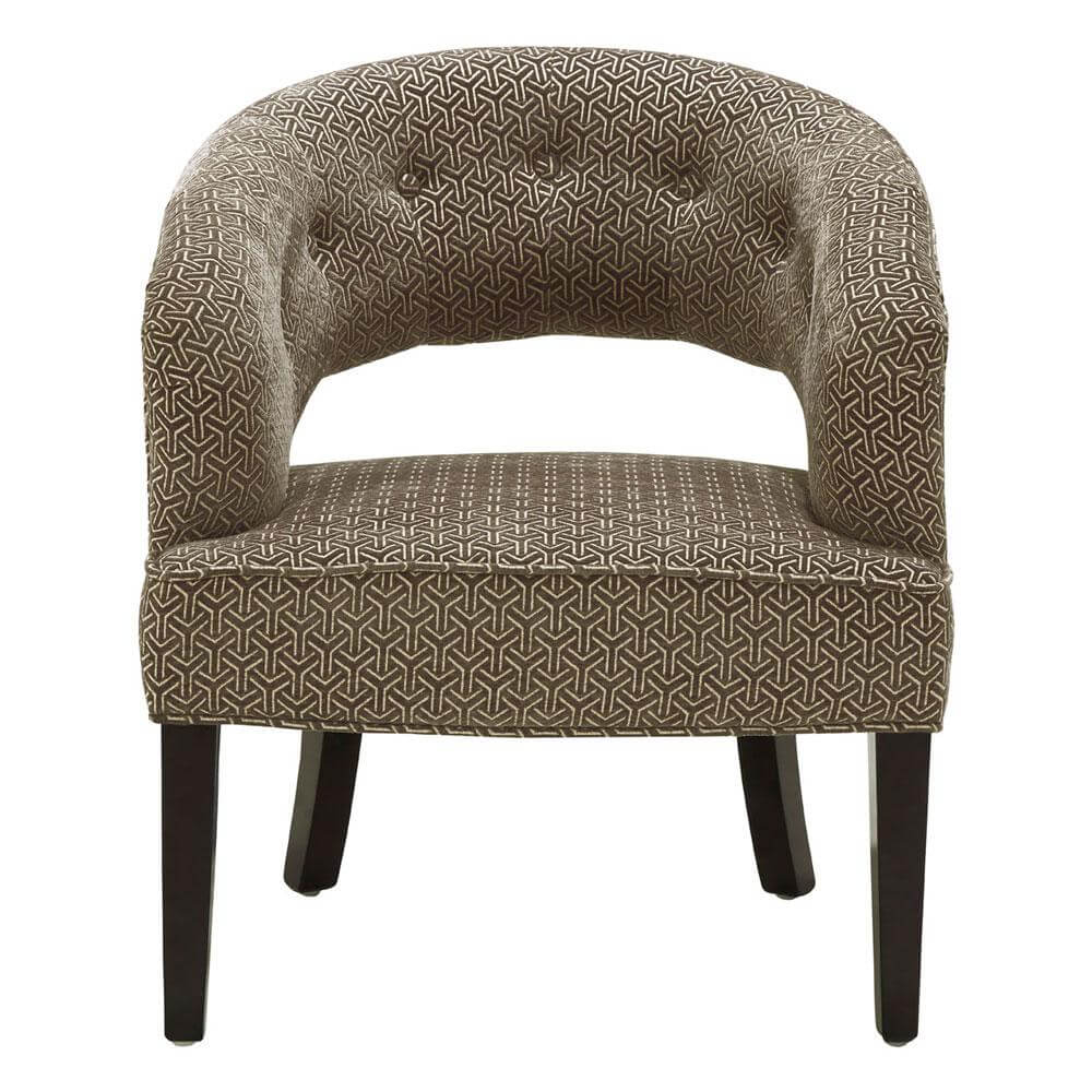 Regents Park Armchair Grey Wingback Jacquard Print