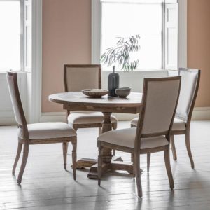The Colonial Round Extending Dining Table & Armchair Set (1.2m)