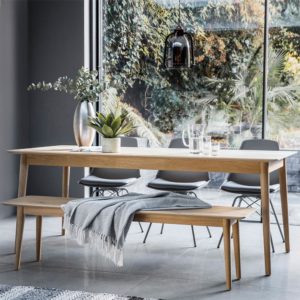 The Modern Light Oak Extending Dining Table Set (2m)