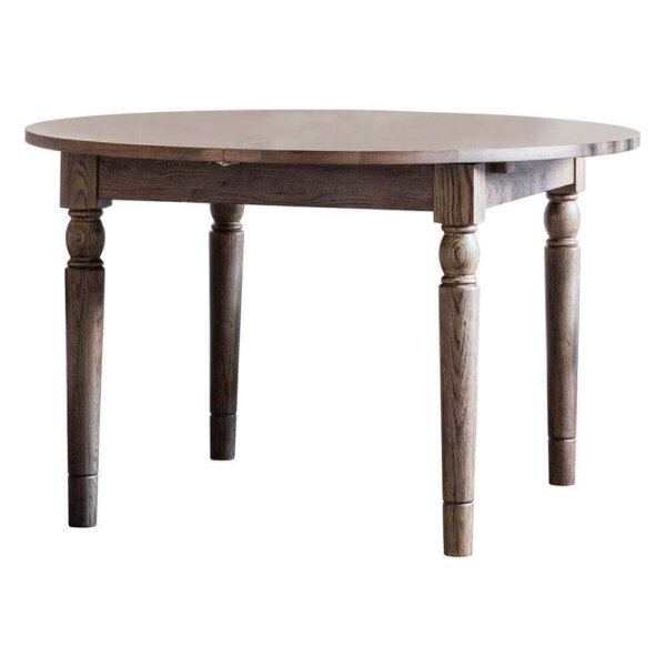 The Rural Round Extending Oak Dining Table Set – Smokey Oak (1.2m)