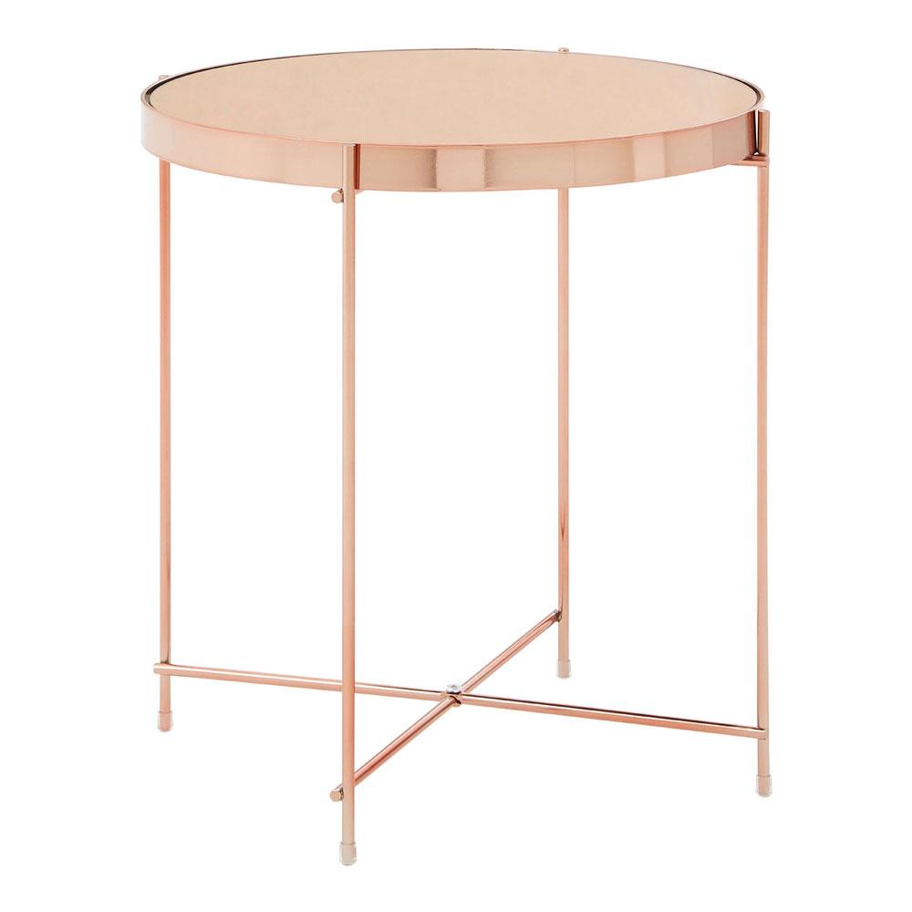 Mirrored Range Side Table Rose Gold InsideOut Living