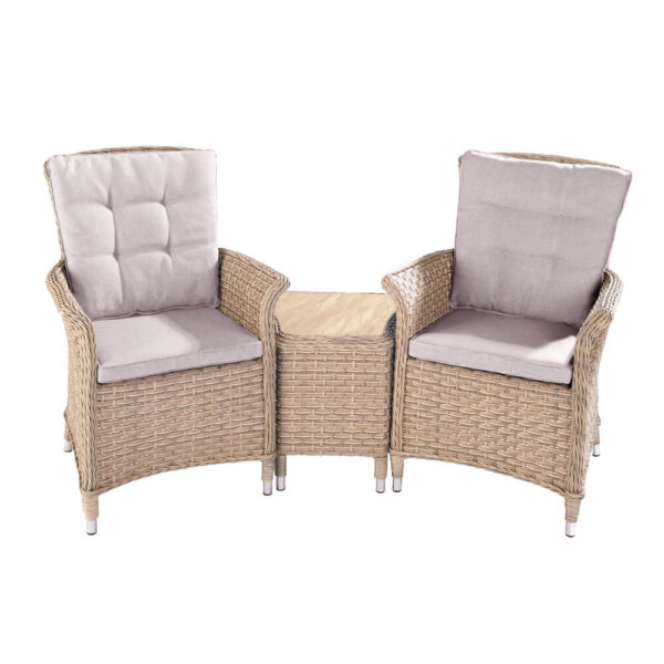 two_seat_light_brown_garden_furniture_with_small_table_on_white_background
