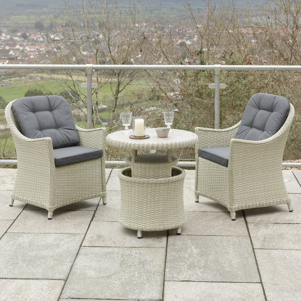 Bramblecrest Monterey Bistro Set With Adjustable Table in Grey