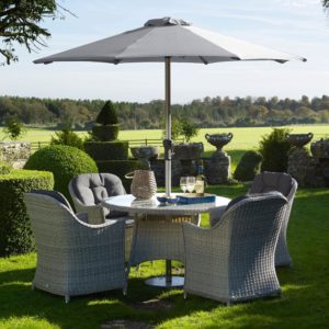 2019 Bramblecrest Monterey 4 Seat Garden Dining Set With Round Table