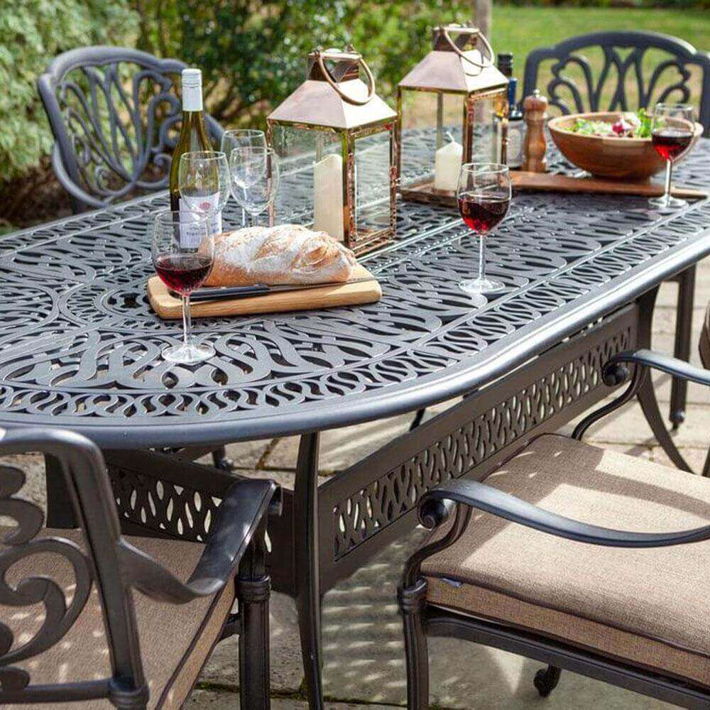 2019 Hartman Amalfi 6 Seat Oval Dining Table Set - Bronze/Amber