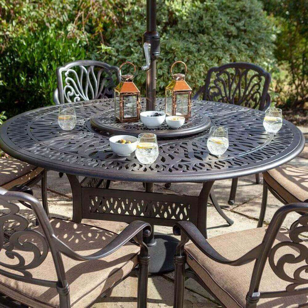 2020 Hartman Amalfi 6 Seat Round Outdoor Dining Table Set