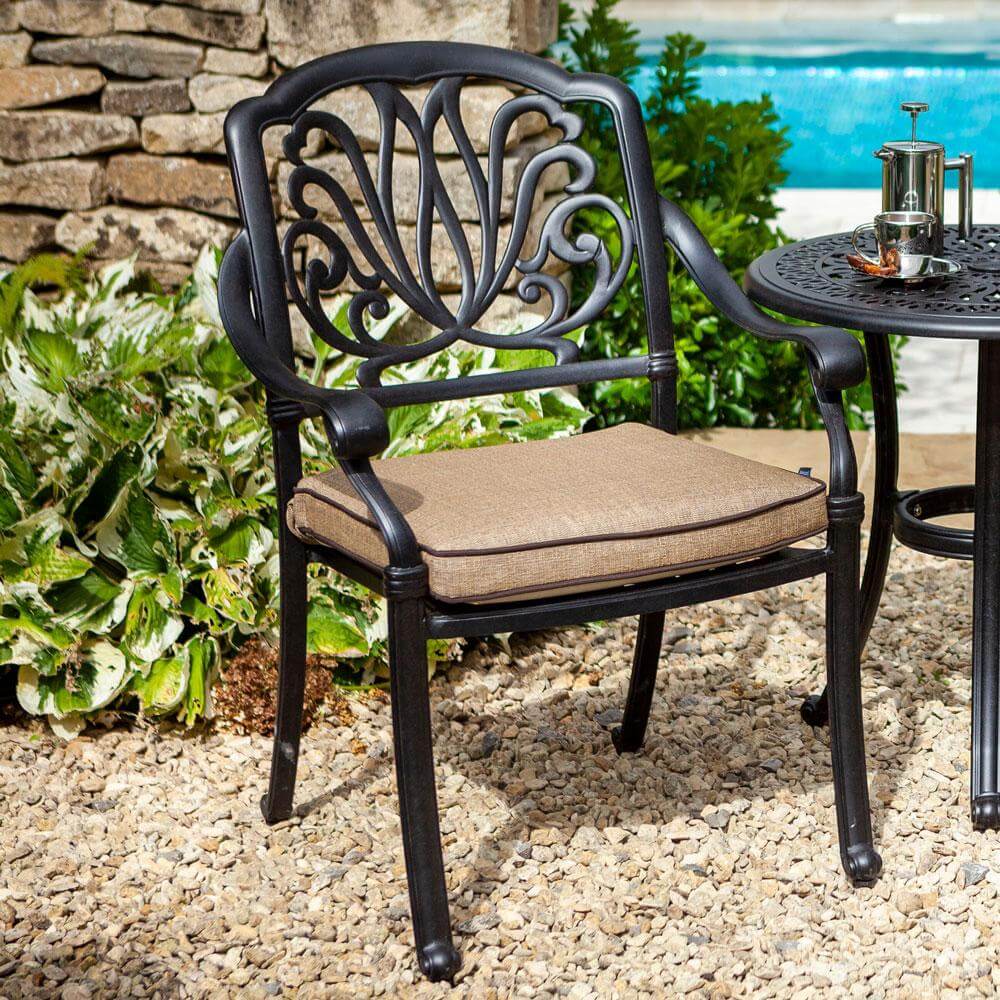 2019 Hartman Amalfi Outdoor Dining Chair With Cushion - Bronze/Amber