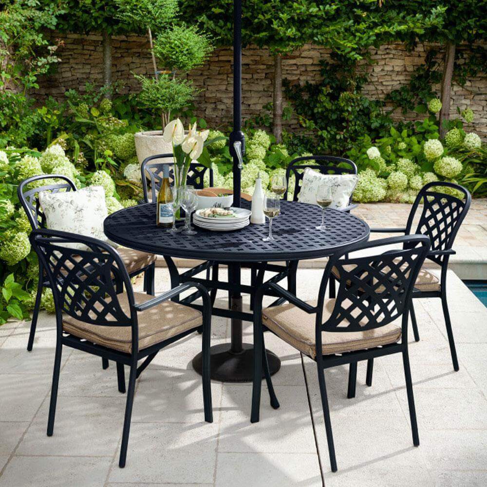 2021 Hartman Berkeley 6 Seat Round Garden Dining Table Set