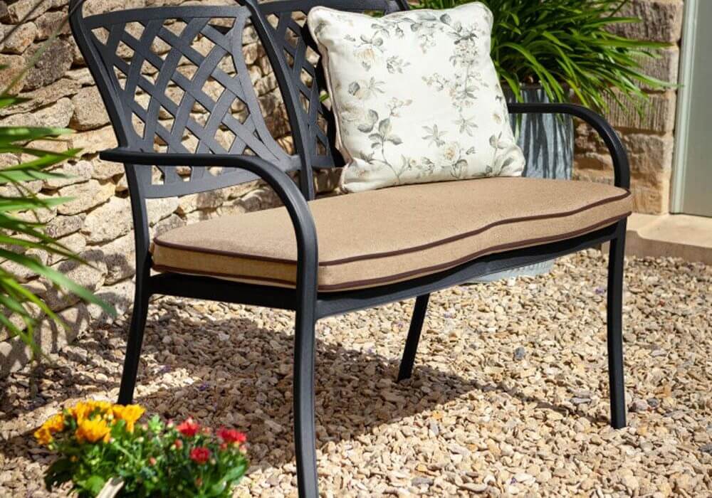 2019 Hartman Berkeley 2 Seater Garden Bench With Cushion in bronze/amber