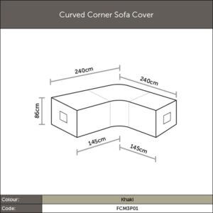 2019 Bramblecrest Curved Corner Sofa Outdoor Furniture Cover - Khaki