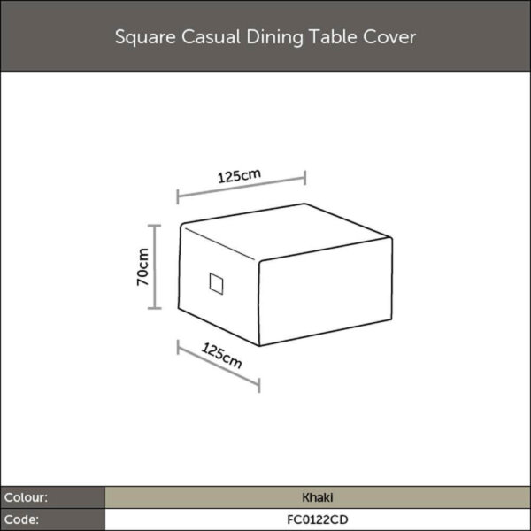 2019 Bramblecrest Casual Square Dining Table Outdoor Furniture Cover - Khaki