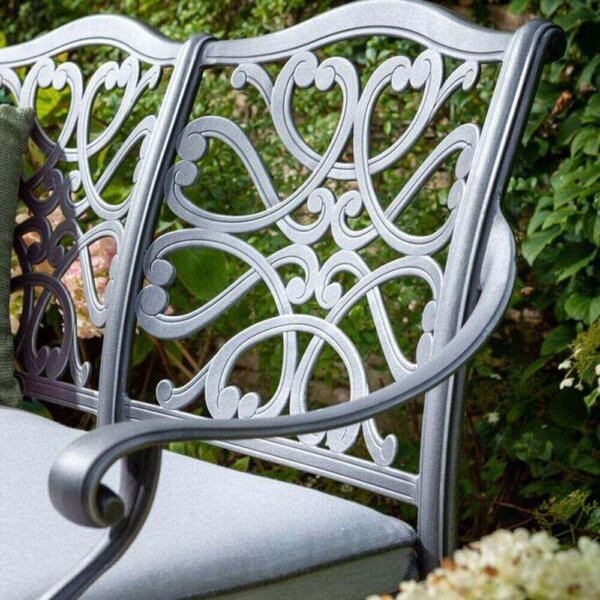 2019 Hartman Capri 2 Seater Garden Bench With Cushion - Antique Grey/Platinum