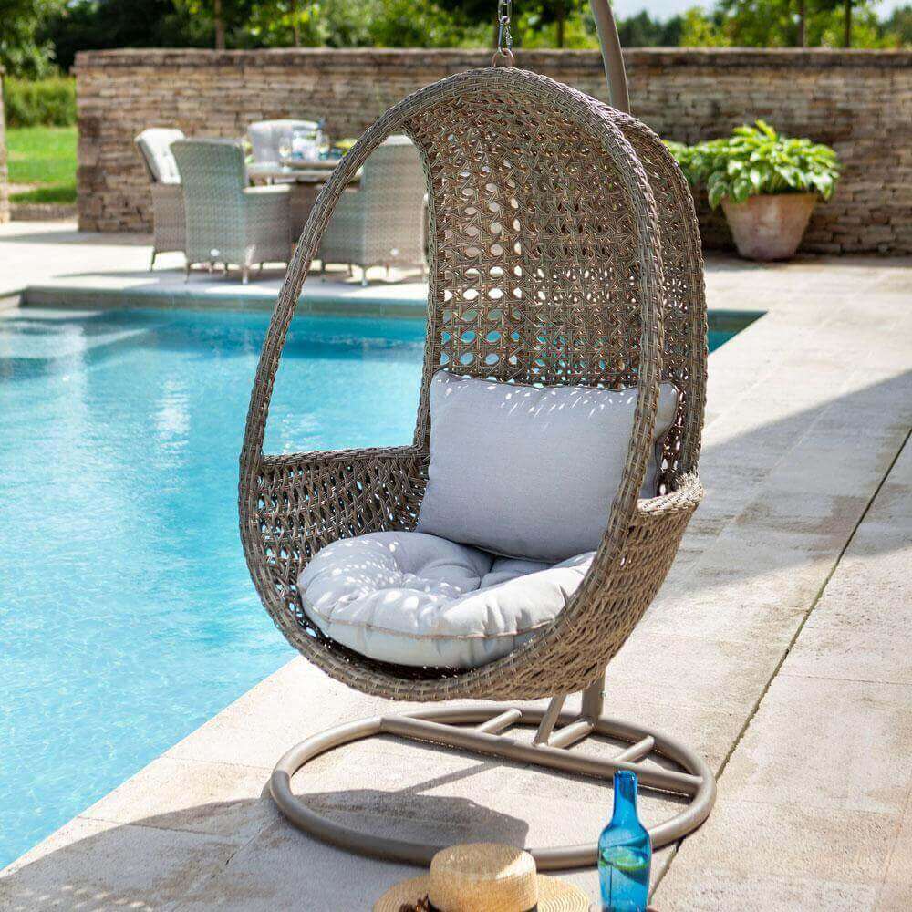 Egg Hammock Basket Swing Chair Including Cushions Hartman Heritage Hanging Chair in Beech/Dove