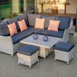 2019 Bramblecrest Monterey Outdoor Sofa Set With Adjustable Garden Dining Table