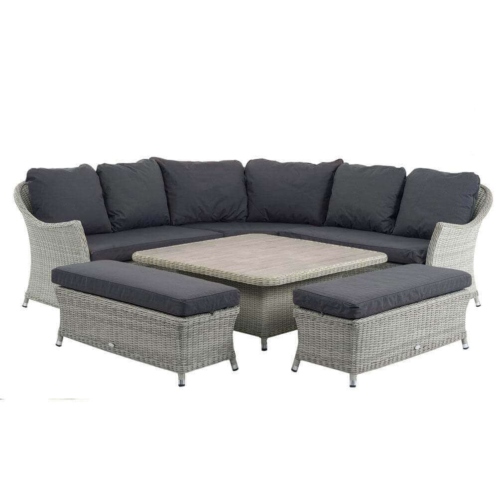 2020 Bramblecrest Monterey Outdoor Sofa Set With Square Ceramic Dining