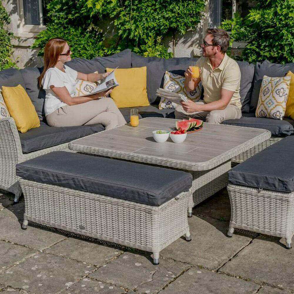 2019 Bramblecrest Monterey Outdoor Sofa Set With Square Dining Table