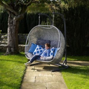 2019 Bramblecrest Monterey Double Hanging Cocoon Chair With Cushions