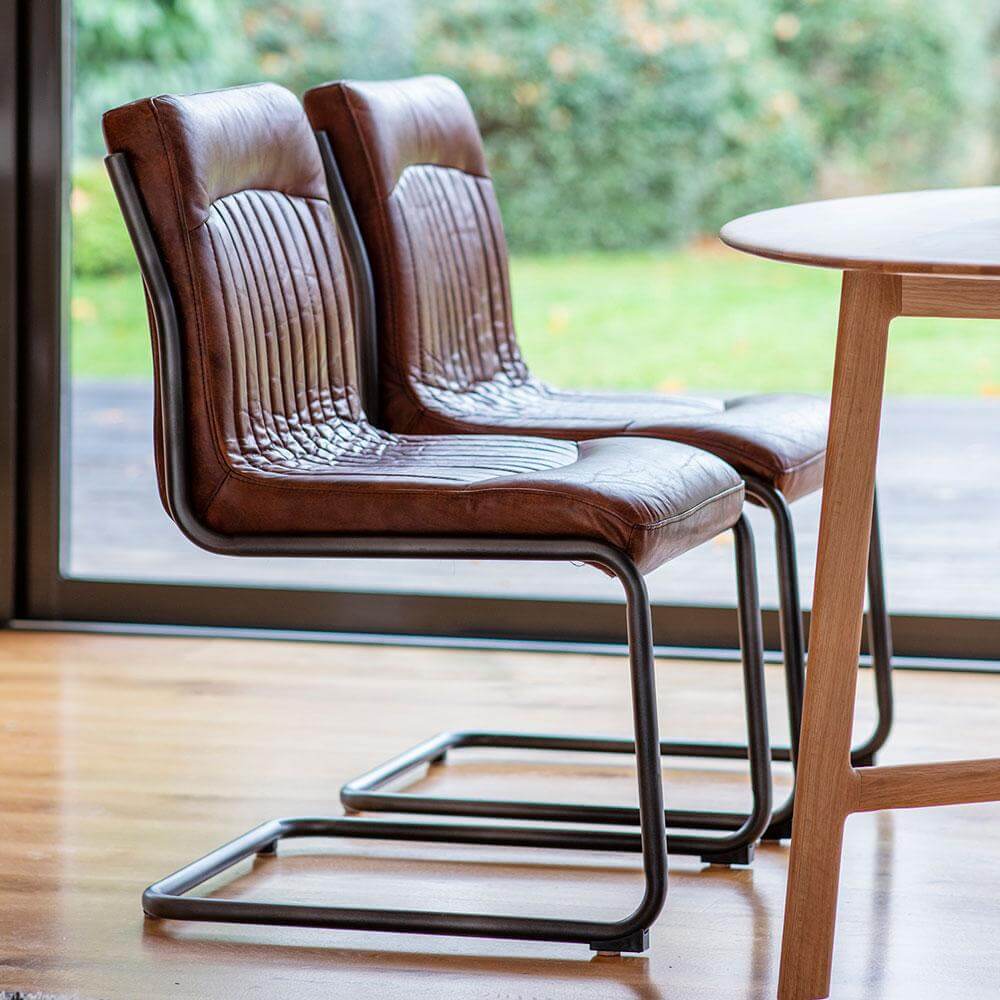 The Leather Dining Chair - Brown