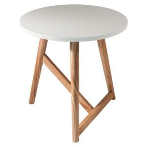 Mindy Ash Round Side Table in White