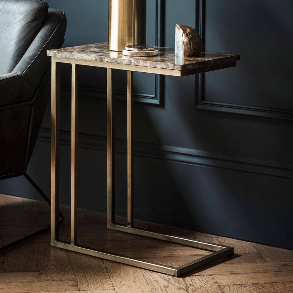 The Brown Marble Alternative Side Table