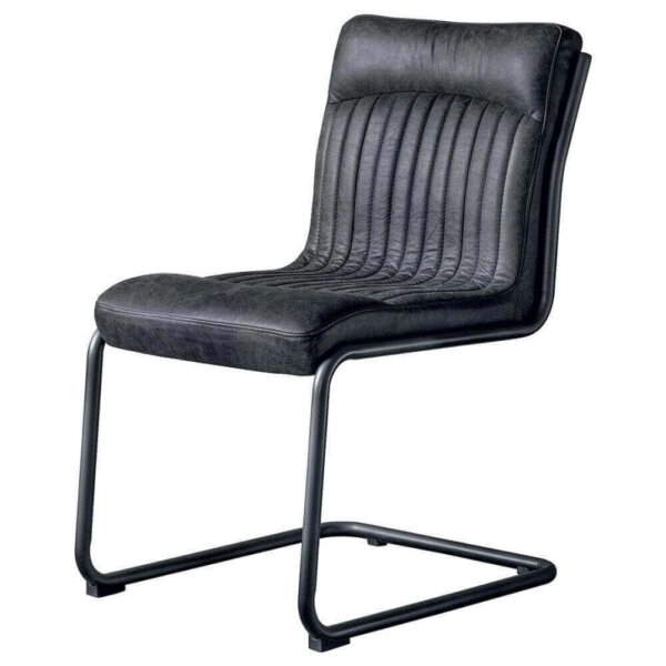 The Leather Dining Chair - Black
