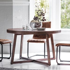 The Chic Brown Round Dining Table (1.2m)